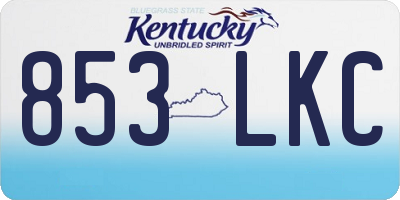 KY license plate 853LKC