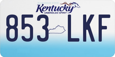 KY license plate 853LKF