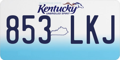 KY license plate 853LKJ