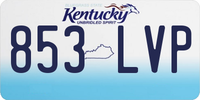 KY license plate 853LVP