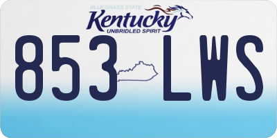 KY license plate 853LWS