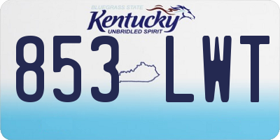 KY license plate 853LWT