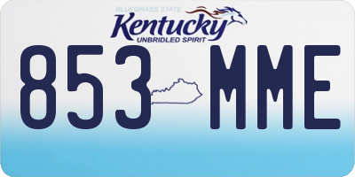 KY license plate 853MME