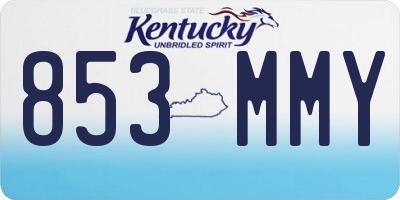 KY license plate 853MMY
