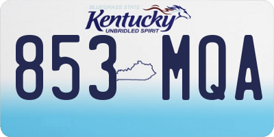 KY license plate 853MQA