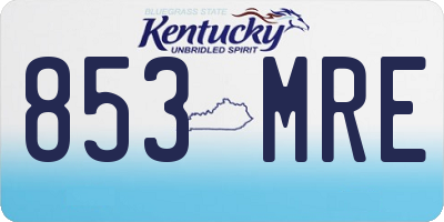 KY license plate 853MRE