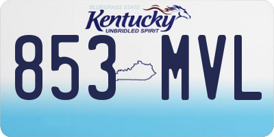 KY license plate 853MVL