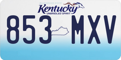 KY license plate 853MXV