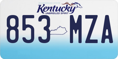 KY license plate 853MZA