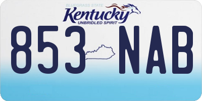 KY license plate 853NAB