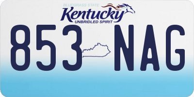 KY license plate 853NAG
