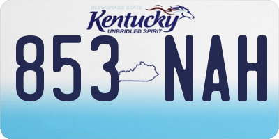 KY license plate 853NAH