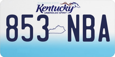 KY license plate 853NBA