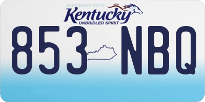 KY license plate 853NBQ