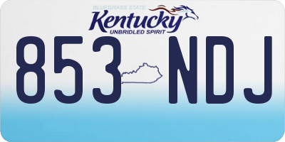KY license plate 853NDJ