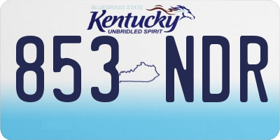 KY license plate 853NDR