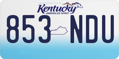 KY license plate 853NDU