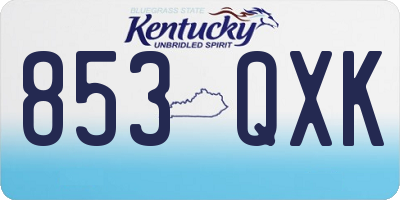 KY license plate 853QXK