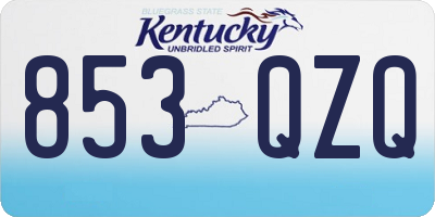 KY license plate 853QZQ