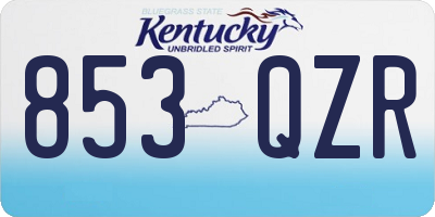 KY license plate 853QZR