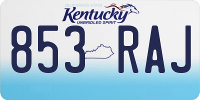 KY license plate 853RAJ