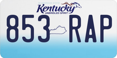 KY license plate 853RAP
