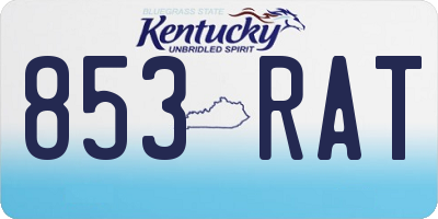 KY license plate 853RAT