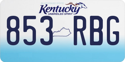 KY license plate 853RBG