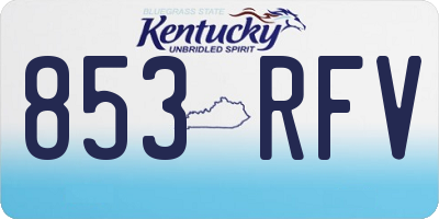 KY license plate 853RFV