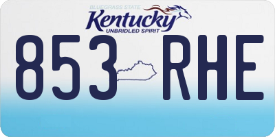 KY license plate 853RHE