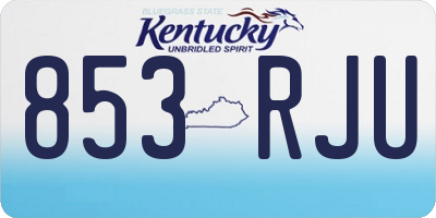 KY license plate 853RJU