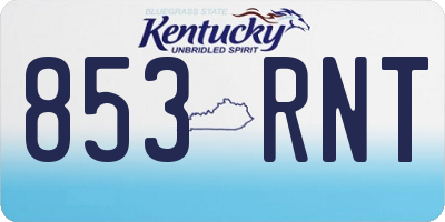 KY license plate 853RNT