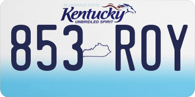 KY license plate 853ROY