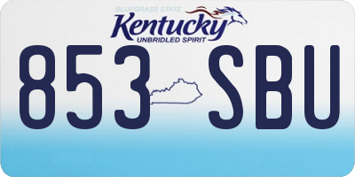 KY license plate 853SBU