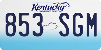 KY license plate 853SGM