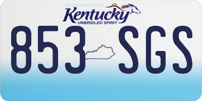 KY license plate 853SGS