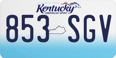 KY license plate 853SGV