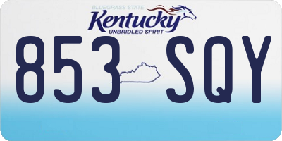 KY license plate 853SQY
