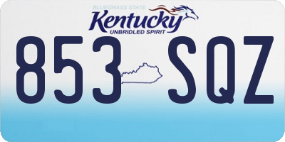KY license plate 853SQZ