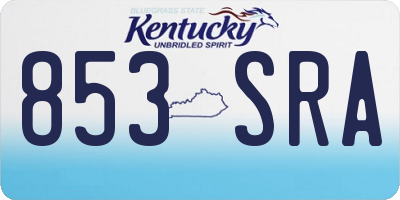 KY license plate 853SRA