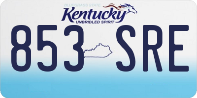 KY license plate 853SRE