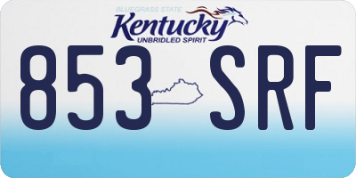 KY license plate 853SRF