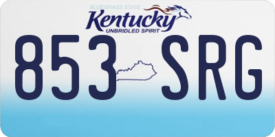 KY license plate 853SRG