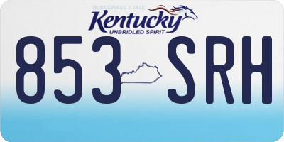 KY license plate 853SRH