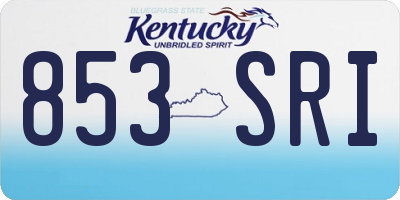 KY license plate 853SRI