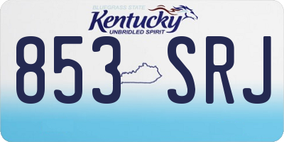 KY license plate 853SRJ
