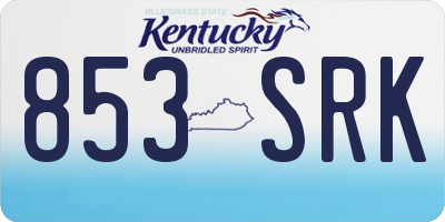 KY license plate 853SRK