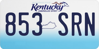 KY license plate 853SRN