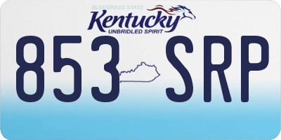 KY license plate 853SRP