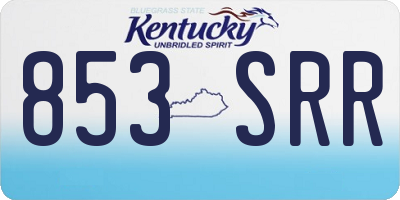 KY license plate 853SRR